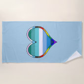 Gay Pride Heart Beach Towel Strandlaken (Voorkant)