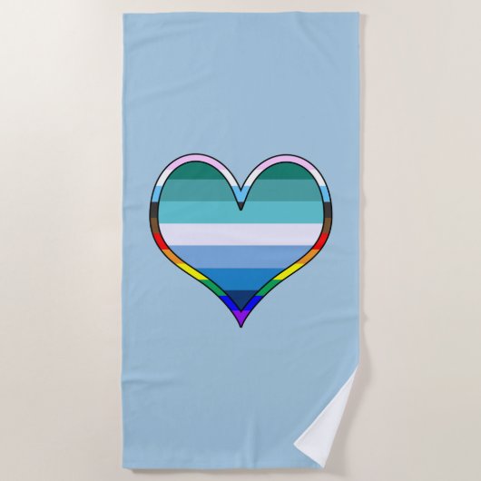 Gay Pride Heart Beach Towel Strandlaken (Voorkant)