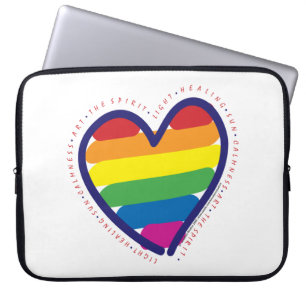 Gay Pride Heart en Words Laptop Sleeve