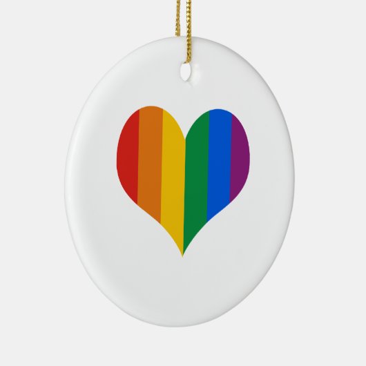 Gay Pride Heart Keramisch Ornament (Rechts)