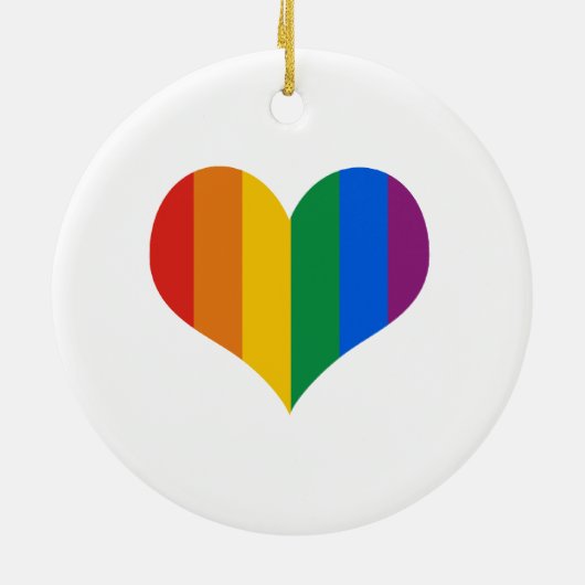 Gay Pride Heart Keramisch Ornament (Achterkant)