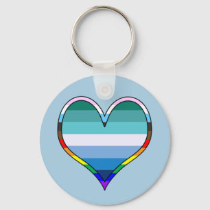 Gay Pride Heart Keychain