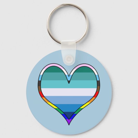 Gay Pride Heart Keychain (Voorkant)