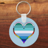 Gay Pride Heart Keychain (Voorkant)