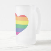 Gay Pride Heart Matglas Bierpul (Voorkant rechts)