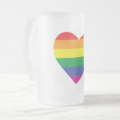 Gay Pride Heart Matglas Bierpul (Voorkant links)