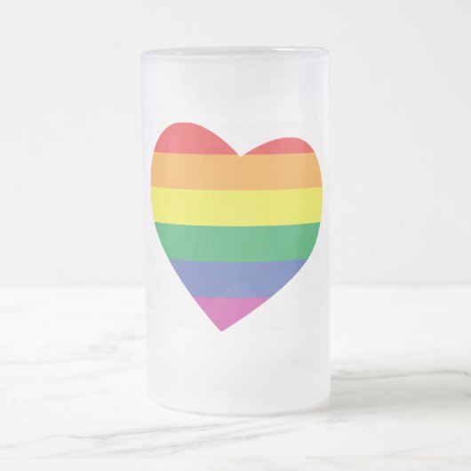 Gay Pride Heart Matglas Bierpul (Center)
