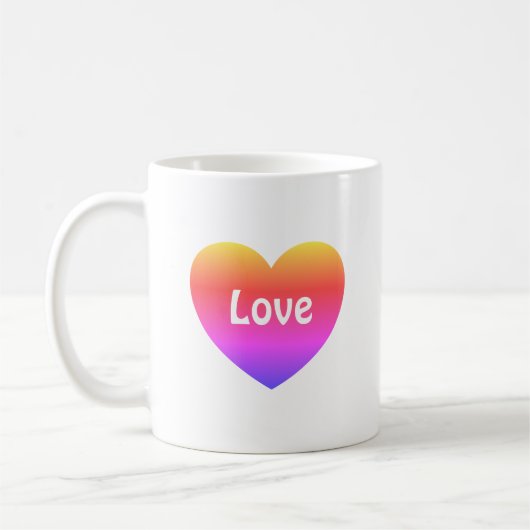 Gay Pride Heart Rainbow Love LGBTQ Koffiemok (Links)