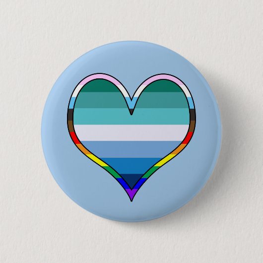 Gay Pride Heart Ronde Button 5,7 Cm (Voorkant)