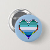 Gay Pride Heart Ronde Button 5,7 Cm (Voorkant /achterkant)