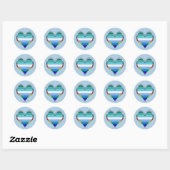 Gay Pride Heart Ronde Sticker (Vel)