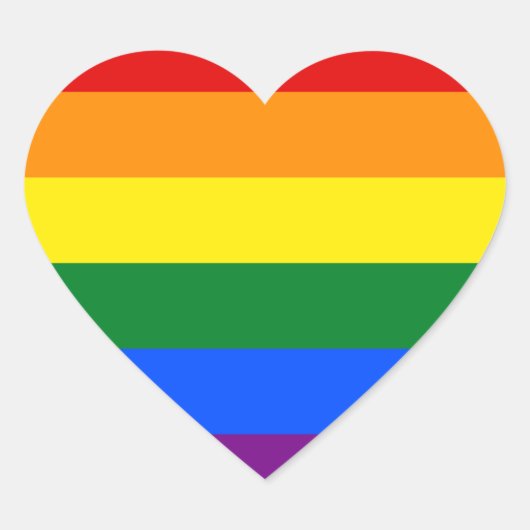 Gay Pride Heart Sticker (Voorkant)