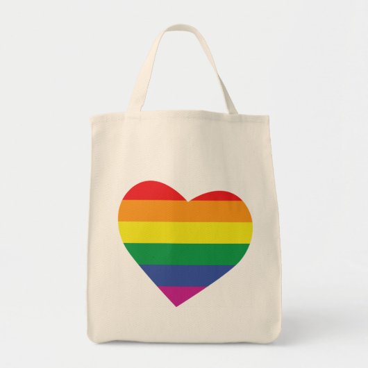 Gay Pride Heart Tote Bag (Voorkant)