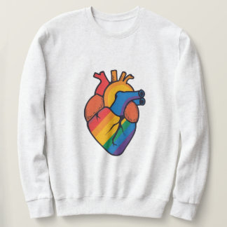 Gay pride heart trui