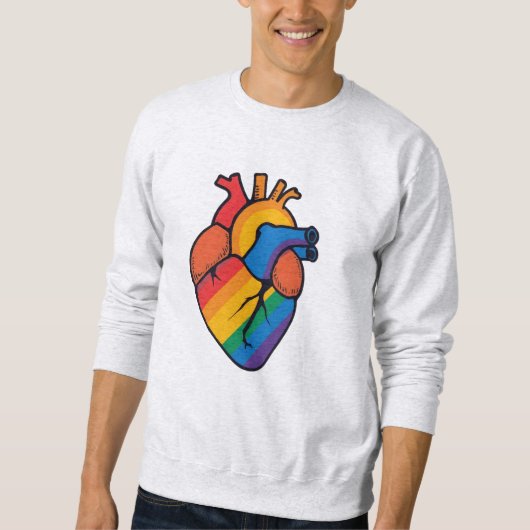 Gay pride heart trui (Voorkant)