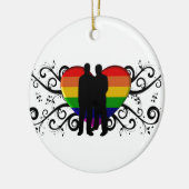 Gay Pride Heart voor Mannen Keramisch Ornament (Links)