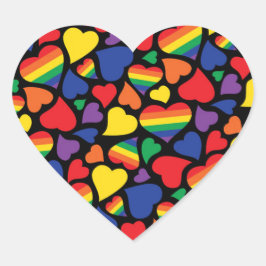 Gay Pride Hearts Pattern Sticker