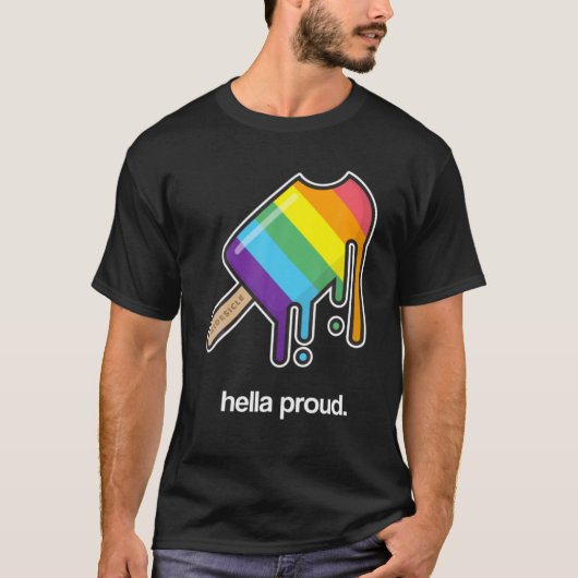 Gay Pride Hella Proud LGBTQ Popsicle Ice Cream T-shirt (Voorkant)