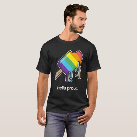 Gay Pride Hella Proud LGBTQ Popsicle Ice Cream T-shirt (Voorkant volledig)