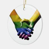 Gay Pride Holding Hands Keramisch Ornament (Links)