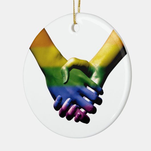 Gay Pride Holding Hands Keramisch Ornament (Links)