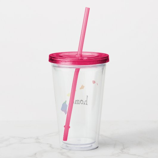 Gay Pride Home | Hawaii Acryl Drinkbeker (Achterkant)
