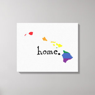 Gay Pride Home   Hawaii Canvas Afdruk