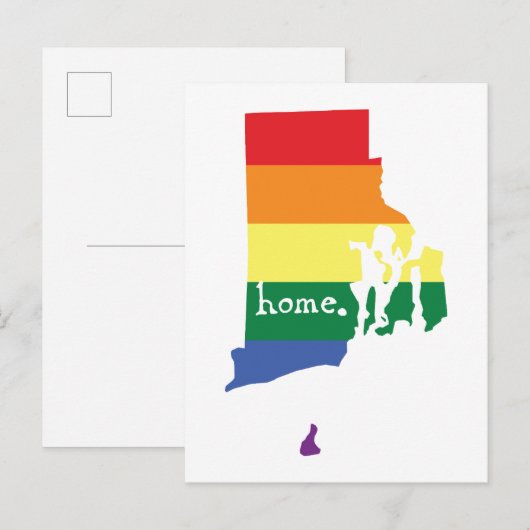 Gay Pride Home | Rhode Island Briefkaart (Voorkant / Achterkant)