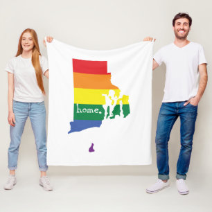 Gay Pride Home Rhode Island Fleece Deken