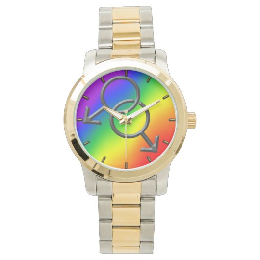 Gay Pride Horloge Regenboog Liefde Pols Horloges & (Voorkant)