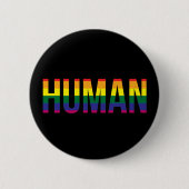 Gay Pride Human Ronde Button 5,7 Cm (Voorkant)