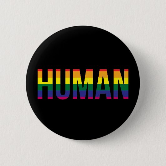 Gay Pride Human Ronde Button 5,7 Cm (Voorkant)