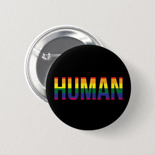 Gay Pride Human Ronde Button 5,7 Cm (Voorkant /achterkant)