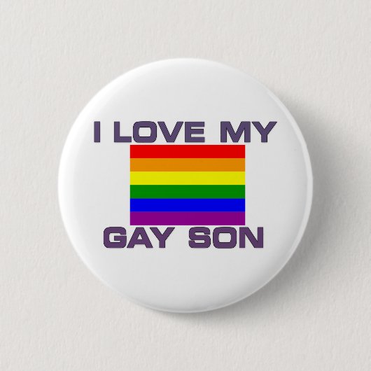 Gay Pride I Love My Gay Son Ronde Button 5,7 Cm (Voorkant)