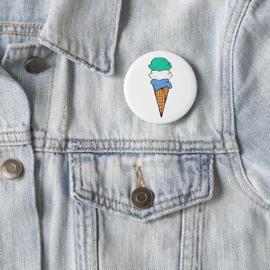 Gay Pride Ice Cream Ronde Button 5,7 Cm (In situ)