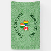 Gay Pride Ierland Canada Shamrock Vlag Personalise Spandoek (Verticaal)