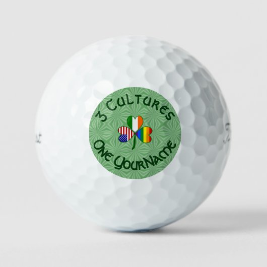 Gay Pride Ierland USA Shamrock Vlag Persoonlijk Golfballen (Voorkant)