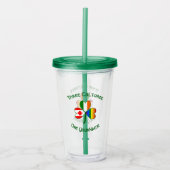 Gay Pride Ierse Canadese vlag Shamrock personalise Acryl Drinkbeker (Voorkant)