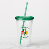 Gay Pride Ierse Canadese vlag Shamrock personalise Acryl Drinkbeker (Achterkant)