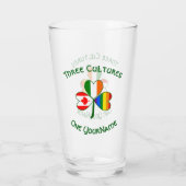 Gay Pride Ierse Canadese vlag Shamrock personalise Glas (Achterkant)