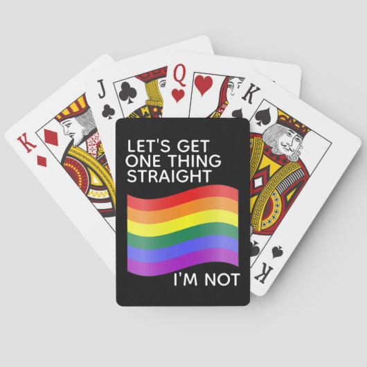 Gay Pride ik ben niet recht Citaat Pokerkaarten (Achterkant)