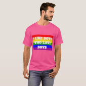 Gay Pride Ik hou van jongens die van jongens houde T-shirt (Voorkant volledig)