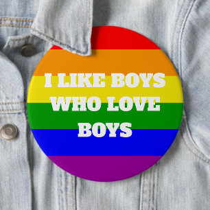Gay Pride Ik vind jongens leuk die van jongens hou Ronde Button 6,0 Cm