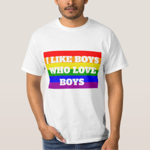 Gay Pride Ik vind jongens leuk die van jongens hou T-shirt