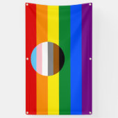 Gay Pride Inclusie Vlag Spandoek (Verticaal)