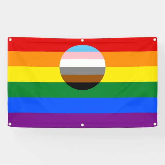 Gay Pride Inclusie Vlag Spandoek (Horizontaal)