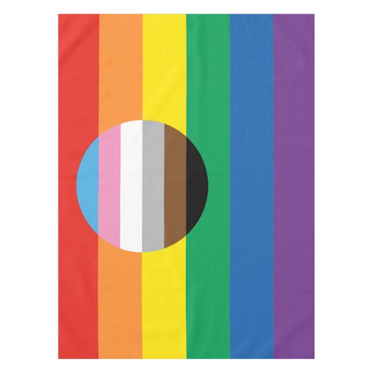 Gay Pride Inclusie Vlag Tafelkleed (Voorkant)