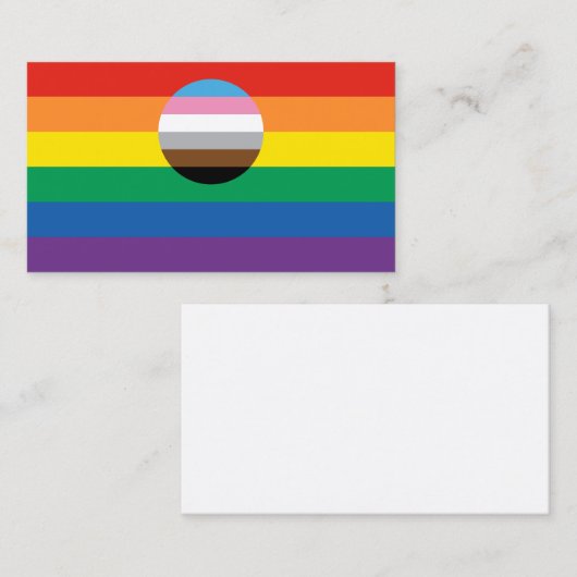 Gay Pride Inclusie Vlag Visitekaartje (Voorkant / Achterkant)