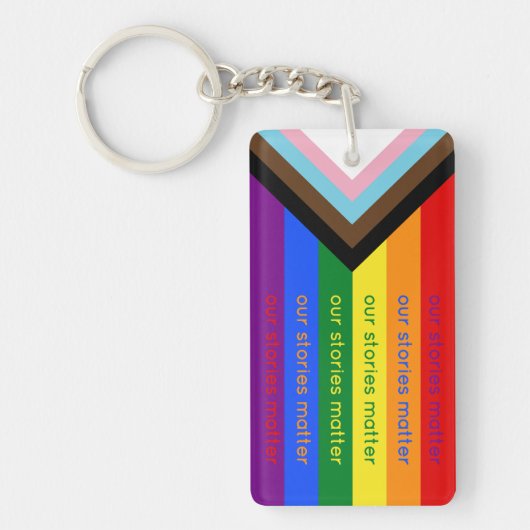 Gay Pride Intersection Rainbow Flag Sleutelhanger (Voorkant)
