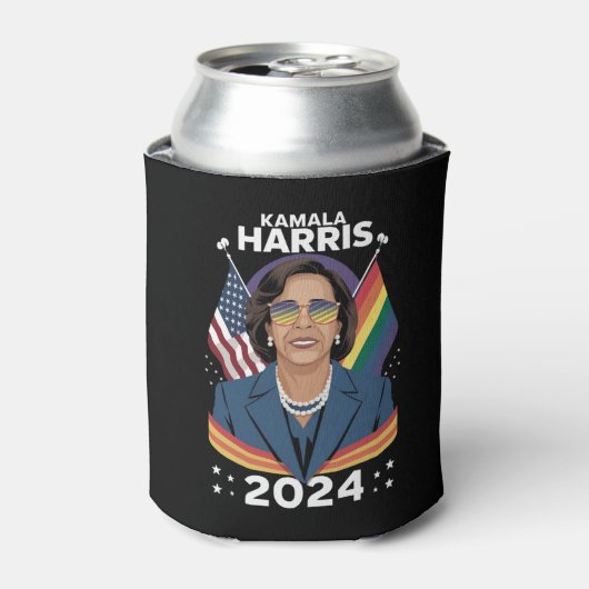 Gay Pride Kamala Harris 2024 Vice President LGBTQ+ Blikjeskoeler (Blikje Voorkant)
